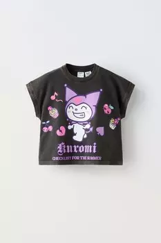 Футболка kuromi sanrio ZARA, антрацитово-серый