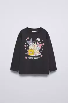 Футболка куроми санрио ZARA, антрацитово-серый