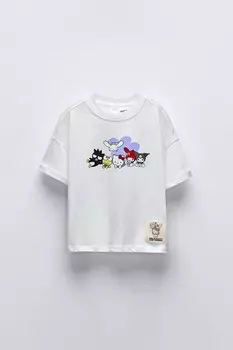 Футболка kuromi sanrio ZARA, белый