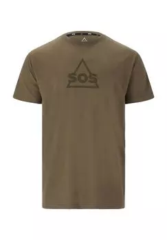 Футболка Kvitfjell с большим логотипом бренда на груди SOS, цвет Tarmac