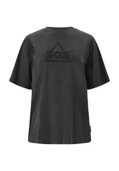 Футболка kvitfjell с модным логотипом бренда спереди Sos, серый