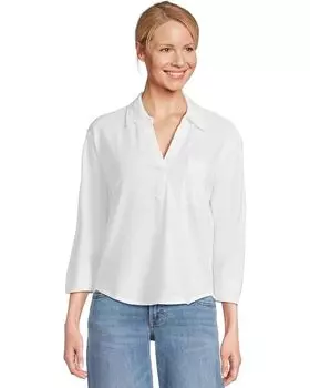Футболка L.L.Bean Cotton Linen Tee Splitneck, белый