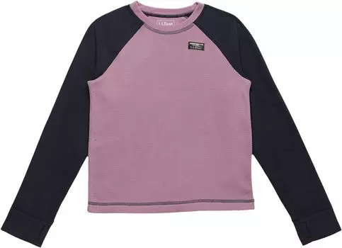 Футболка L.L.Bean Fitness Fleece Long Sleeve Tee Color-Block, цвет Mauve Berry/Carbon Navy