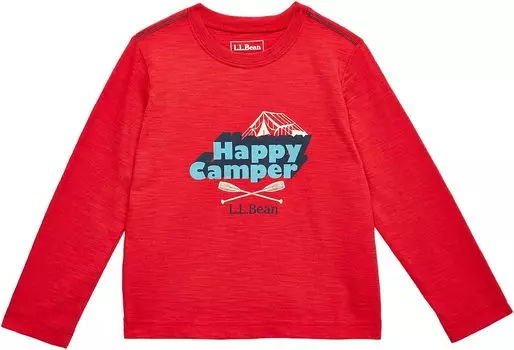 Футболка L.L.Bean Graphic Tee Glow in the Dark Long Sleeve, цвет Dark Red Happy Camper