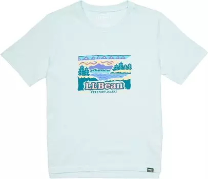 Футболка L.L.Bean Organic Short Sleeve Tee, цвет Blue Haze Logo