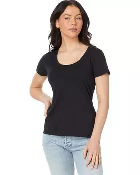 Футболка L.L.Bean Petite Soft Stretch Supima Tee Scoop Neck, цвет Dark Black