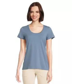 Футболка L.L.Bean Soft Stretch Supima Scoop Neck Short-Sleeve Tee, цвет Bayside Blue