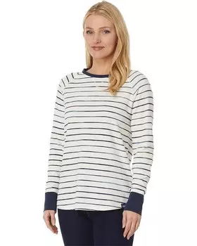 Футболка L.L.Bean Unshrinkable Mini-Waffle Tee Long Sleeve Crew Neck Stripe, цвет Sailcloth Painterly Stripe