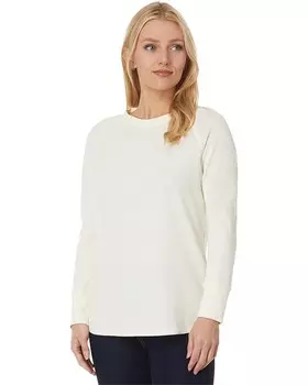 Футболка L.L.Bean Unshrinkable Mini-Waffle Tee Long-Sleeve Crew Neck, кремовый