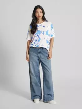 Футболка льняная с цветочным узором, модель «CANDICE» Brax, светло-голубой