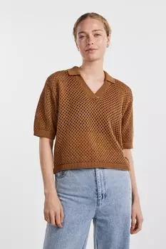 Футболка L PIECES, коричневый