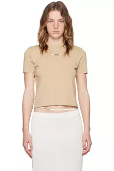 Футболка La Casa 'Le T-Shirt Gros Grain' Jacquemus, бежевый