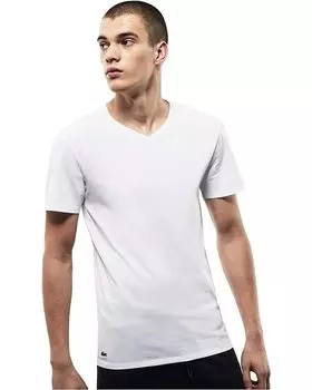 Футболка Lacoste 3-Pack V-Neck Slim Fit Essential, белый