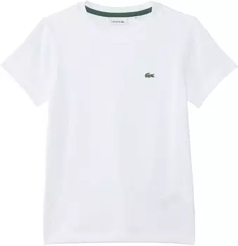 Футболка Lacoste Kids Short Sleeve Crew Neck Classic Cotton T-Shirt (Big Kids), белый