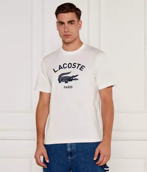 Футболка Lacoste классического кроя, экрю