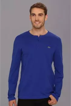 Футболка Lacoste Long Sleeve Waffle Henley T-Shirt, цвет Luxe Blue