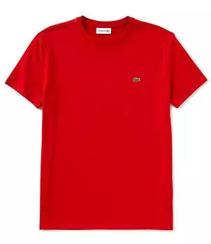 Футболка Lacoste Pima из хлопкового джерси с короткими рукавами, красный