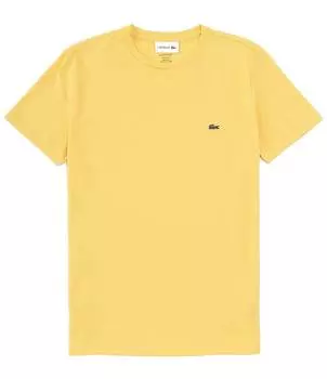 Футболка Lacoste Pima из хлопкового джерси с короткими рукавами, желтый