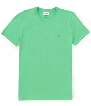 Футболка Lacoste Pima из хлопкового джерси с короткими рукавами, зеленый