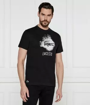 Футболка Lacoste Regular Fit с рисунком, черный