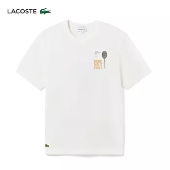Футболка Lacoste с короткими рукавами, синий / белый