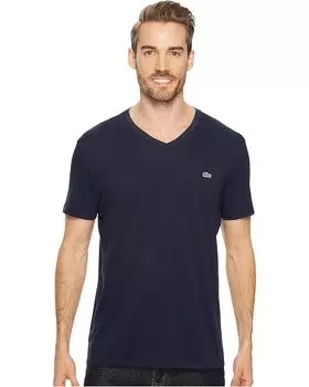 Футболка Lacoste Short Sleeve V-Neck Pima Jersey, цвет Navy Blue