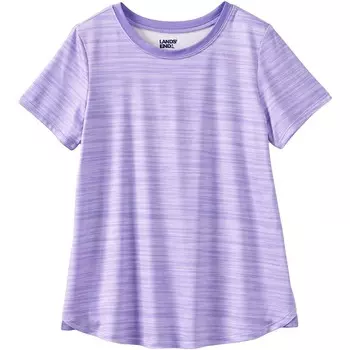 Футболка Lands' End Active для девочек 2–20 лет в цветах Regular и Plus, цвет Lavender Space Dye
