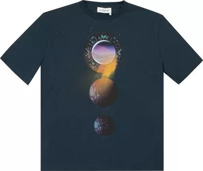 Футболка Lanvin Sci-Fi Prt Embroidered T-Shirt 'Ink Blue', синий