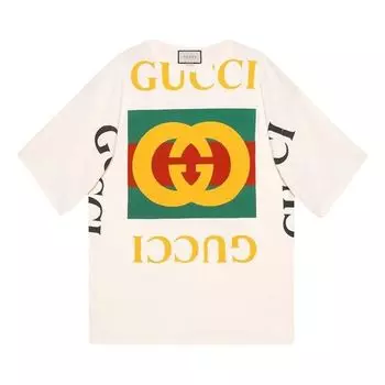 Футболка large retro logo short sleeve white Gucci, белый
