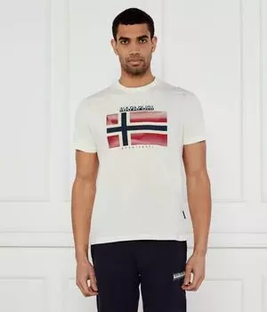 Футболка лари Relaxed fit Napapijri, экрю