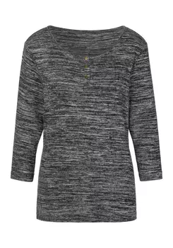 Футболка LASCANA 3/4 Arm, цвет anthrazit-meliert