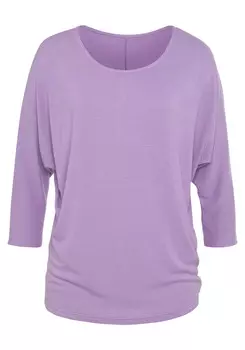 Футболка LASCANA 3/4 Arm, цвет flieder