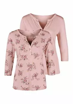 Футболка LASCANA 3/4 Arm, цвет ros