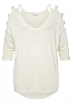 Футболка LASCANA 3/4 Arm, кремовый