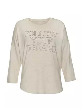 Футболка LASCANA, цвет beige meliert