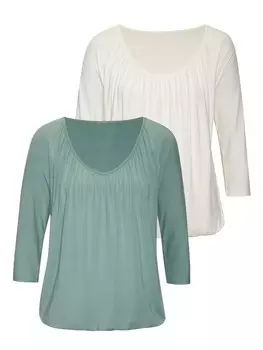 Футболка LASCANA, цвет mint, creme