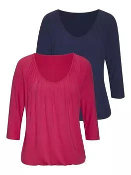 Футболка LASCANA, цвет pink, navy