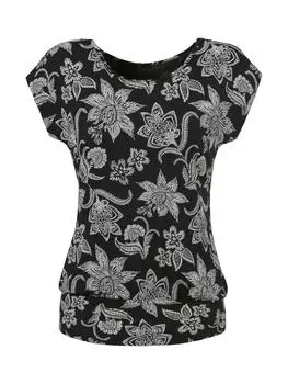 Футболка LASCANA, цвет schwarz bedruckt