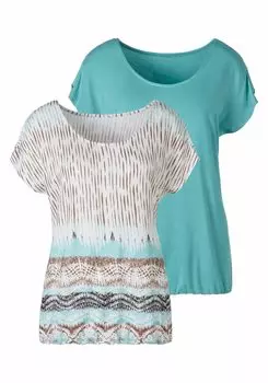 Футболка LASCANA, цвет trkis, bedruckt