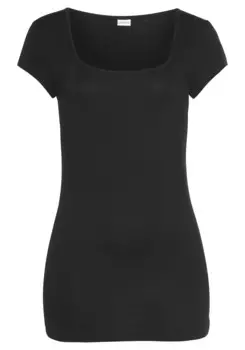 Футболка LASCANA Kurzarm, черный