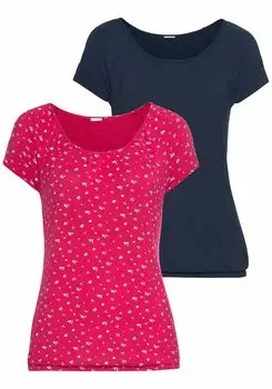 Футболка LASCANA Kurzarm, розовый