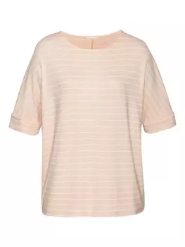 Футболка LASCANA Kurzarmshirt, цвет peach gestreift