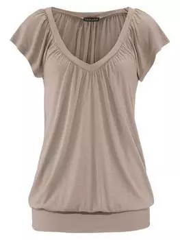 Футболка LASCANA, серо-коричневый