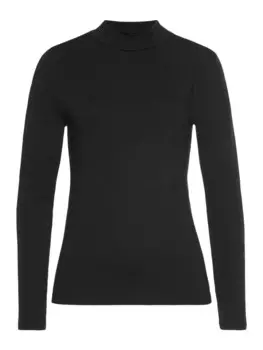 Футболка LASCANA Stehkragenshirt, черный