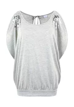 Футболка LASCANA Strand, цвет grau-meliert