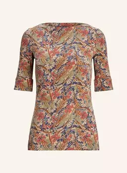 Футболка LAUREN RALPH LAUREN, бежевый/синий/светло-красный