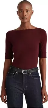 Футболка Lauren Ralph Lauren Cotton Boatneck T-Shirt, цвет Pinot Noir
