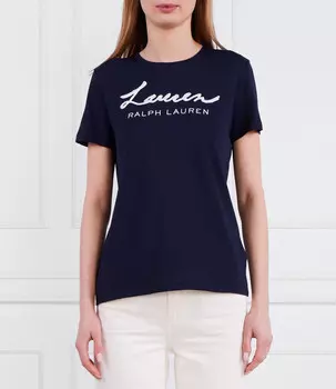 Футболка LAUREN RALPH LAUREN KATLIN-SHORT SLEEVE-T-SHIRT Slim Fit, темно-синий