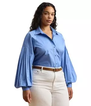 Футболка Lauren Ralph Lauren Plus Size Jaithey Long, цвет Sky Blue