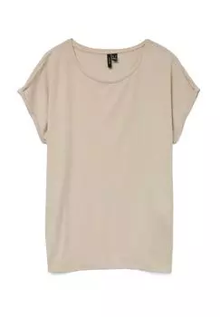 Футболка "Лава", круглый вырез, женская VERO MODA, цвет 175626003 Oatmeal
